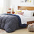 King All Seasons Grey/Navy Reversible Polyester Down Alternative Comforter Q280-KINK4599