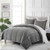 King Plush Microfiber Reversible Comforter Set in Grey Q280-GRKI1042