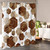 72"W x 84"H Brown White Hexagonal Pattern Polyester Shower Curtain Q280-BRNPSH7284