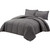 Queen Size Reversible Microfiber Down Alternative Comforter Set in Grey Q280-GRQU7057