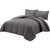 King Size Reversible Microfiber Down Alternative Comforter Set in Grey Q280-GRKI7665