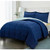 Twin/Twin XL Traditional Microfiber Reversible 3 Piece Comforter Set in Blue/Navy Q280-BLNA3761