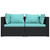  Patio Furniture Set 3 Piece with Cushions Black Poly Rattan A949-317532