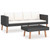  2 Piece Patio Lounge Set with Cushions Poly Rattan Black A949-3059336