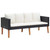  2 Piece Patio Lounge Set with Cushions Poly Rattan Black A949-3059336