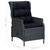  Reclining Patio Chair with Footstool Poly Rattan Dark Gray A949-313303
