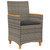  Patio Chairs with Cushions 2 pcs Gray Poly Rattan&Solid Wood A949-368721