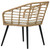 Patio Chairs with Cushions 2 pcs Poly Rattan Oak A949-48576
