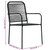  5 Piece Patio Dining Set Cotton Rope and Steel Black A949-48569