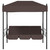  Patio Swing Bench with Canopy Coffee BrownSteel A949-4008900