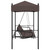  Patio Swing Bench with Canopy Coffee BrownSteel A949-4008900