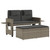  Reclining Patio Bench with Cushions Gray Poly Rattan A949-365819