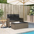  Reclining Patio Bench with Cushions Gray Poly Rattan A949-365819