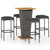  5 Piece Patio Bar Set with Cushions Poly Rattan Gray A949-3064851