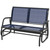 2-Person Outdoor Glider Bench, Patio Double Swing Rocking Chair Loveseat with  Steel Frame, Dark Bl P295-84A-076V01DB