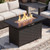 44.5 Inch Propane Fire Pit Table Rattan Gas 2-in-1 with Stainless Steel Burner-Black & Gray - Color D681-NP12914
