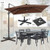10 FT Cantilever Patio Umbrella with 32 Solar LED Lights and 220 LBS Base-Beige B593-NP13285+NP12183