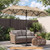 Double-Sided Patio Umbrella with Push Button Tilt Crank Handle-Beige - Color: Beige D681-NP13306BE