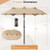Double-Sided Patio Umbrella with Push Button Tilt Crank Handle-Beige - Color: Beige D681-NP13306BE