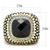 TK3221 - IP Gold(Ion Plating) Stainless Steel Ring with Synthetic Synthetic Glass in Jet A874-TK3221
