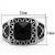 TK1356 - High polished (no plating) Stainless Steel Ring with Synthetic Synthetic Glass in Jet A874-TK1356
