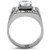 TK348 - High polished (no plating) Stainless Steel Ring with AAA Grade CZ  in Clear A874-TK348