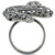 0W282 - Ruthenium Brass Ring with Top Grade Crystal  in Jet A874-0W282