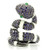 0W184 - Ruthenium Brass Ring with AAA Grade CZ  in Multi Color A874-0W184