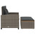  Patio Sofa with Cushions 2-Seater Gray Poly Rattan&Acacia Wood A949-365142