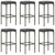  Bar Stools with Cushions 6 pcs Gray Poly Rattan A949-313450