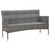  3-Seater Patio Sofa with Cushions Gray Poly Rattan A949-45898