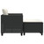  Patio Sofa 2-Seater with Stools Black Poly Rattan A949-365790