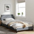  Bed Frame "Dover" Light Gray 39.4"x74.8" Fabric A949-373265
