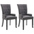  Dining Chairs with Armrests 2 pcs Dark Gray Fabric A949-276908