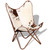  Butterfly Chair Brown and White Real Cowhide Leather A949-243696