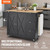 Kitchen Island Cart, 56" Wood Top Mobile Carts with Storage Cabinet, Rolling Table with Drop Leaf,  E415-QFBYDKCFD3XJC3ZMWV0