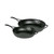 Black 2 Piece Lightweight Cast Iron Skillet Set -  Made in USA Q280-BLSKIRO43564