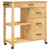  Kitchen Trolley MONZA 33.1"x15.7"x34.8" Solid Wood Pine A949-376115