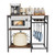 Kitchen Bakers Rack, 35.4 inch Width Bakers Rack, Kitchen Stand with X-Shaped Support Bar, 5 S-Shap E415-LSHBJ354INCHB8MAJ001V0