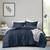 Twin/Twin XL Microfiber Pleated Bohemian style Pre-Washed Comforter Set in Navy Q280-NVYTWN6465