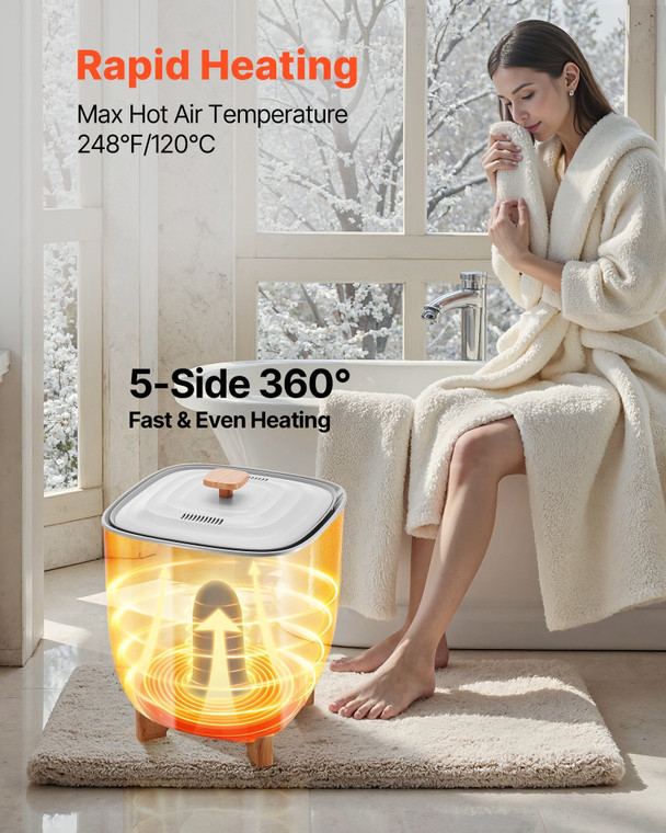 Towel Warmers for Bathroom, 25 L Towel Warmer Bucket with Auto Shut Off for Spa Fits up to 5 Oversi E415-MJJRTHS25LLE9UGVT001V1