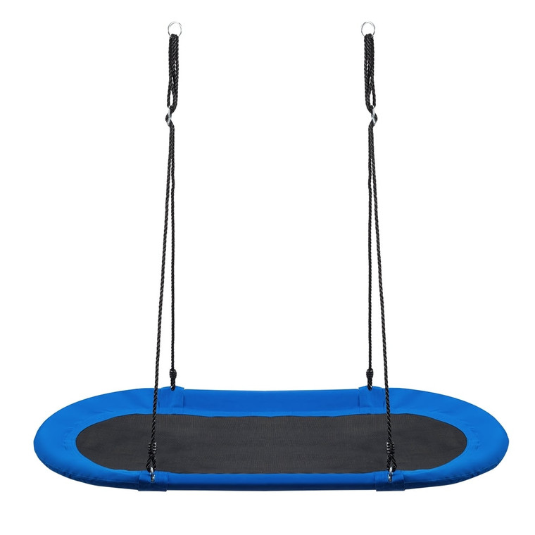 60 Inch Saucer Surf Outdoor Adjustable Swing Set-Blue+Black - Color: Blue D681-SP37084LS