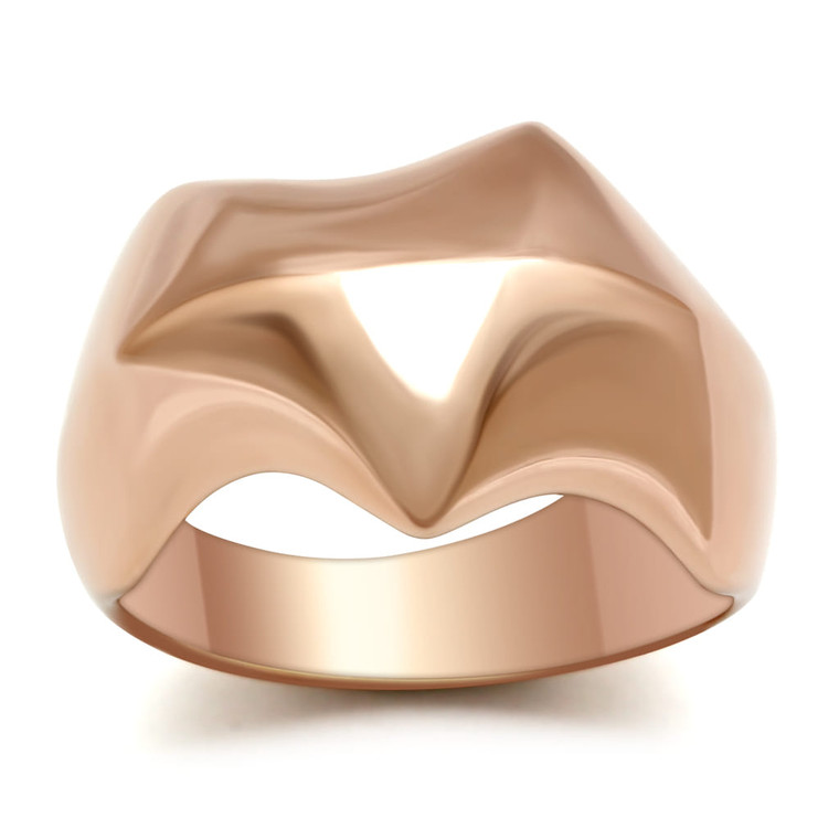 GL161 - IP Rose Gold(Ion Plating) Brass Ring with No Stone A874-GL161