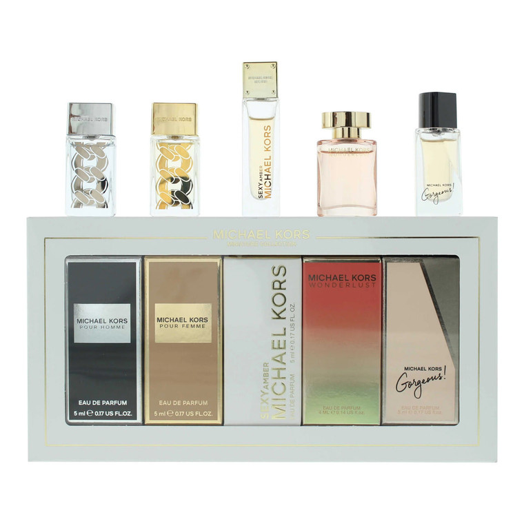 Michael kors 5 pcs mini set: pour femme 5 ml eau de parfum + sexy amber 5 ml eau de parfum + wonder Z991-MK459736