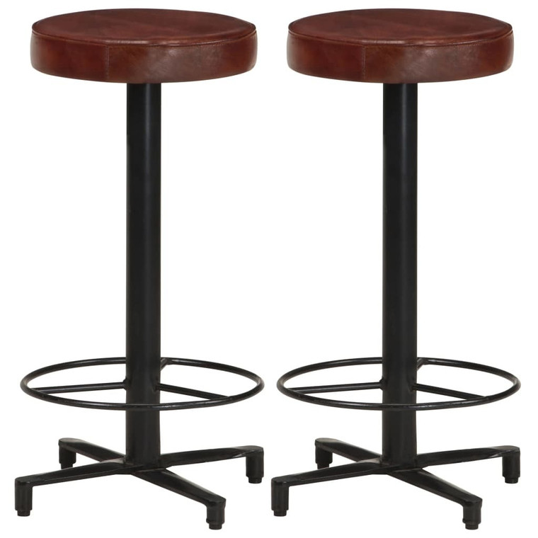  Bar Stools 2 pcs 26" Real Leather A949-321968