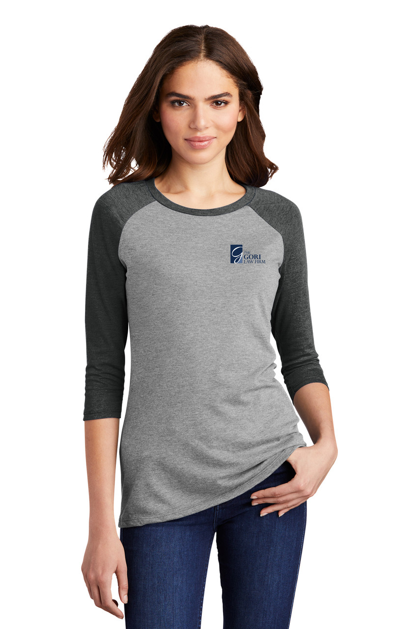 District Made® Ladies Perfect Tri® 3/4-Sleeve Raglan - Gori Law Firm