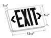 LED Exit Sign Battery Backup, Red Letters, White Housing, Single/Double Sided iEZXTEU2RWEM Dimensions