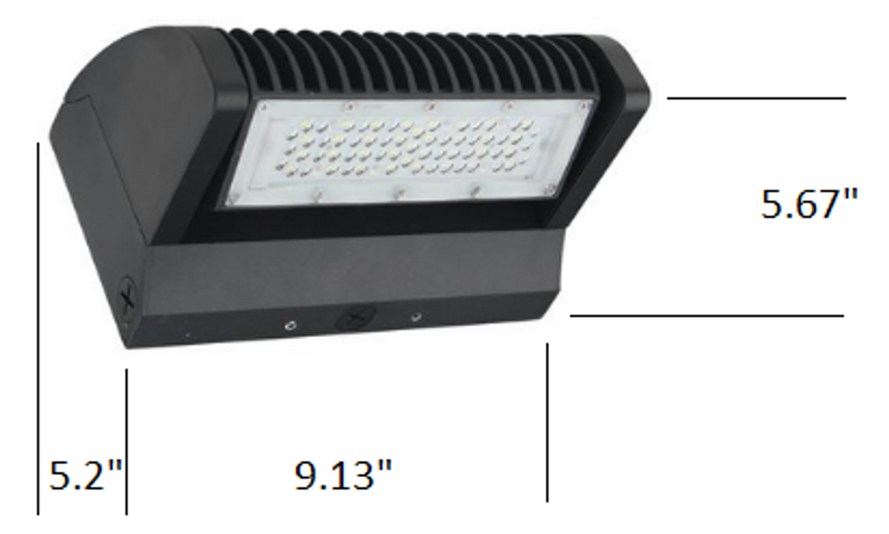 40W 80W Outdoor Led Wallpack Area Light Fixture 5000K