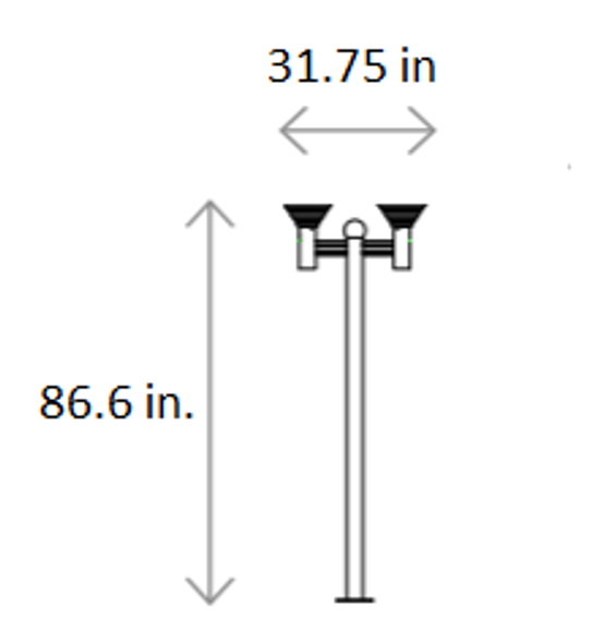 Solar Powered Dual Modern Style Post top Light Fixture ILPL2-6K 2