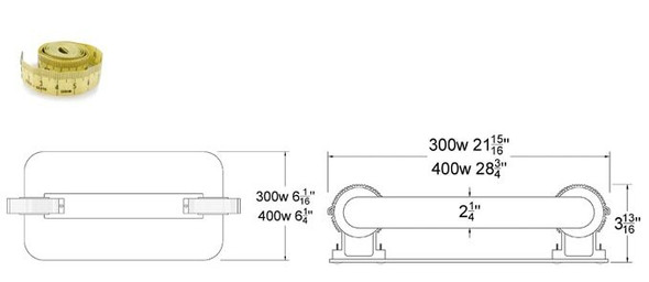 400 Watt Induction Rectangular Light, Square Lamp and Ballast Retrofit Kit, 120v 3000K - 5000K ILSL400 2